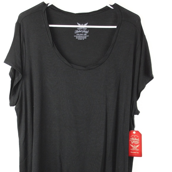 Faded Glory Tops - Women's Plus Size Black T-shirt, Faded Glory, XXL